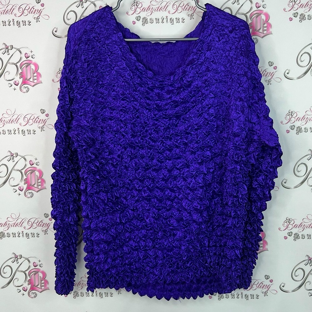 Bubble top long sleeves y2k bubbles π«§ 3D print stretchy Purple Women's Sweater
